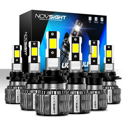 #ad NOVSIGHT 72W 15000LM LED Headlight Bulbs Kit High Low Beam 6500k Super White 2x $18.99