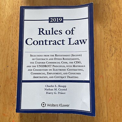#ad Rules of Contract Law 2019 Edition Paperback No Markings Writing $34.97