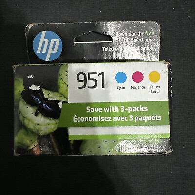 #ad NEW HP 951 Cyan Magenta Yellow Ink Cartridges CR314FN Exp 04 24 FREE SHIPPING $43.99