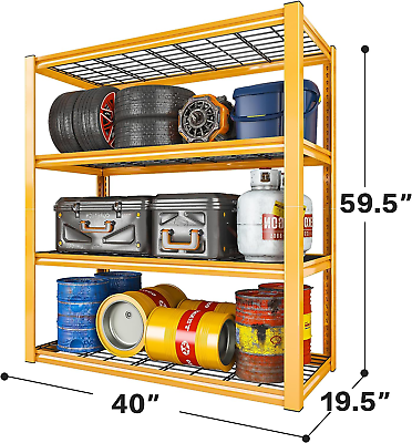 #ad 1pc REIBII 40quot; W Garage Shelving Heavy Duty Loads 2240LBS Garage Storage Shelves $78.84
