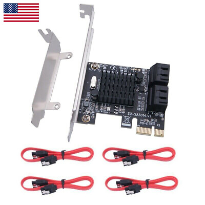 #ad PCI E Express to 4 Ports SATA 3.0 Controller Expansion Card Adapter 6Gbps for PC $24.99