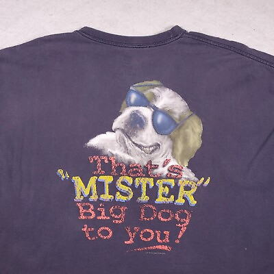 #ad Vintage Big Dogs quot;That#x27;s Mister Big Dog To Youquot; Blue T Shirt Men#x27;s Size 5XL $14.99