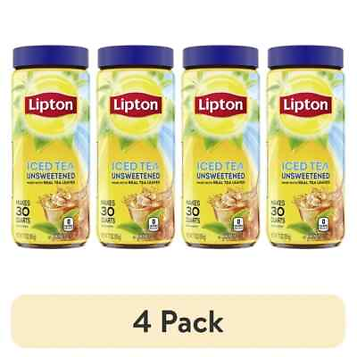 #ad 4 pack 3 oz Can. Lipton Iced Tea Mix Black Tea Caffeinated Makes 30 Quarts $23.00