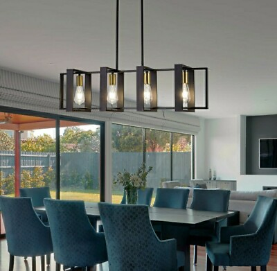 #ad 4 Light Kitchen lsland Lighting Black Dining Room Light Fixture Over Table $60.00