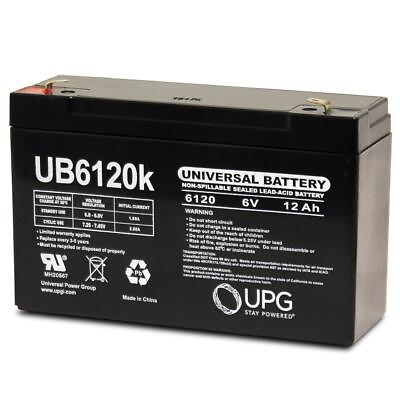 #ad UPG 6VOLT 12AMP DEEP CYCLE RECHARGEABLE SEALED ENERGY STORAGE BATTERY 12AH 6V $23.99