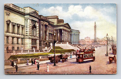 #ad William Brown Street Liverpool England UK Streetcar Tuck#x27;s Oilette Postcard $3.77