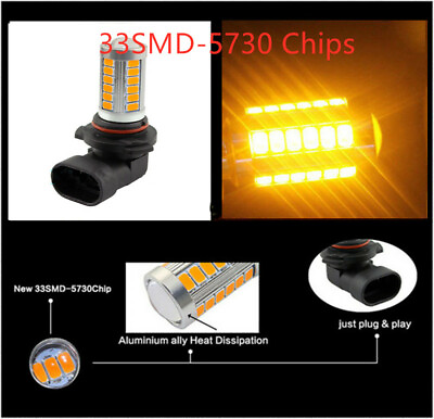 2x LED 30W 9005 HB3 Orange Amber Two Bulbs Light DRL Daytime Replacement Lamp $10.83