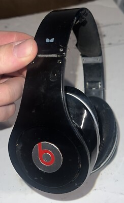 #ad Beats Studio Headphones Black Red Wired FOR PARTS OR REPAIR $29.65