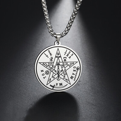 #ad Vintage Talisman Tetragrammaton Pentagram of Solomon Pendant Wicca Necklace Gift $6.59