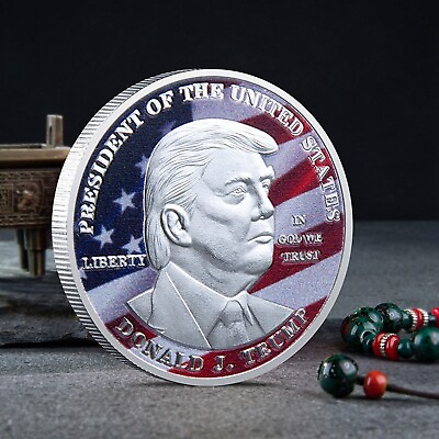 #ad 1PCS 2024 President Donald Trump Inaugural Commemorative Novelty Coin Silver $0.99