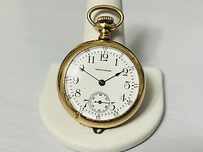 #ad Waltham Model 1900 Size 0s Grade No. 110 Gold Filled Pocket Watch Running $99.95