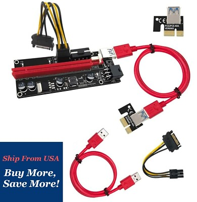#ad PCIE GPU Riser Latest V009S 6 PIN MOLEX GPU Mining ETH USB Ship From USA $4.55