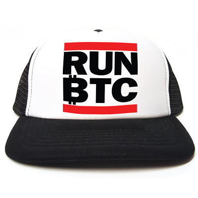 #ad RUN BTC Bitcoin Trucker Hat Run DMC Spoof crypto BTC mining GBP 12.95