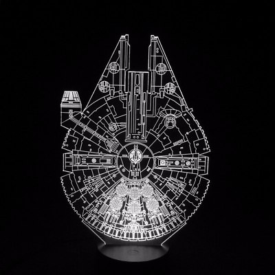 #ad Millenium Falcon 3D Illusion Lamp 7 Colors Changing USB Powered $14.99