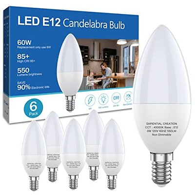 #ad Chandelier Candelabra Led Light Bulbs E12 Led Bulb Small Base 40 60w Equivalent $14.01