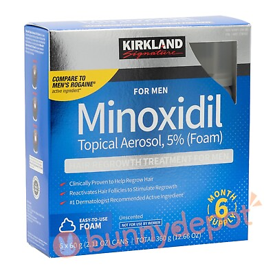#ad Kirkland Hair Regrowth Treatment 5% Minoxidil Foam for Men 6 Month Supply 2025 $64.99