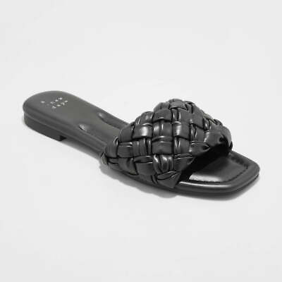 #ad Women#x27;s Carissa Slide Sandals A New Day™ Black 6 $14.99