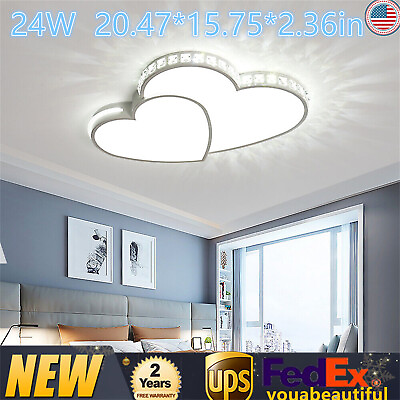 #ad Acrylic Modern LED Ceiling Light Heart Shaped Lamp Kids Room Bedroom Fixture USA $49.00