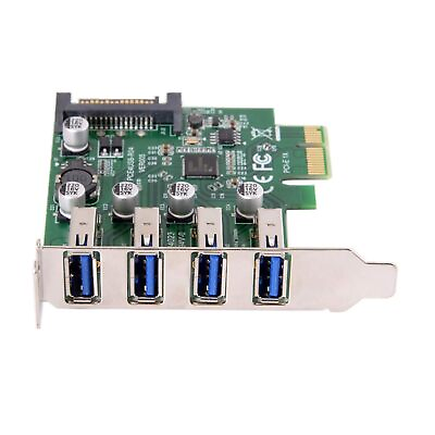 #ad Cy Low Profile 4 Ports Pci E To Usb 3.0 Hub Pci Express Expansion Card Adapter $26.99
