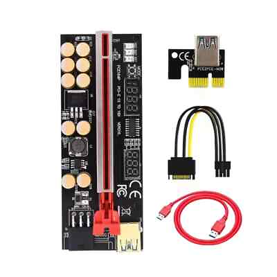 #ad PCI E Riser VER016 V016 PRO Card Extender USB 3.0 SATA to Molex Adapter Cable $19.59