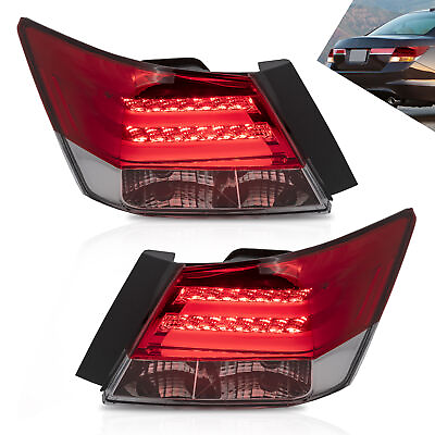 #ad One Pair VLAND Red Lens LED Tail Lights For Honda Accord 2008 2013 Rear lamps $138.99
