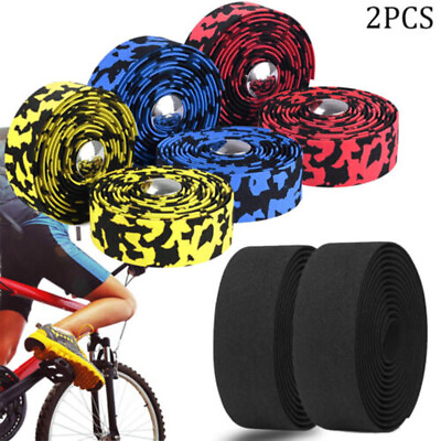 #ad 2pcs Bike Handlebar Tape Road Bicycle Cycling Non slip Handle Wrap Outdoor Sport $6.79