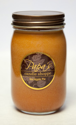 #ad Soy Candles Highly Scented Papa#x27;s Candle Shoppe Hot Apple Pie 16 oz Mason Jar $18.50
