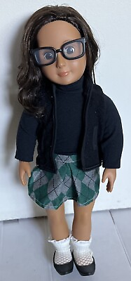 #ad our generation doll 18 inch Brown Hair Brown Eyes Outfit Included Small Stain $20.00