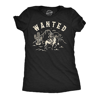 #ad #ad Womens Wanted Retro Cowgirl Funny T Shirt Sarcastic Graphic Tee For Ladies $9.50