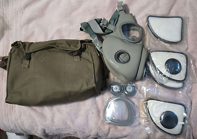 #ad Military Czech Full Face Gas Mask NBC US M17 Style Grey Surplus W XTRA FILTERS $23.99