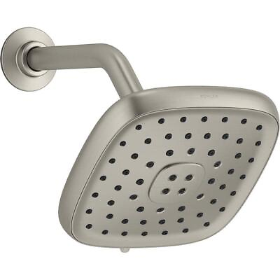 #ad Fordra 3 Spray Patterns 6.817 in. Wall Mount Fixed Shower Head in Vibrant Nickel $76.32
