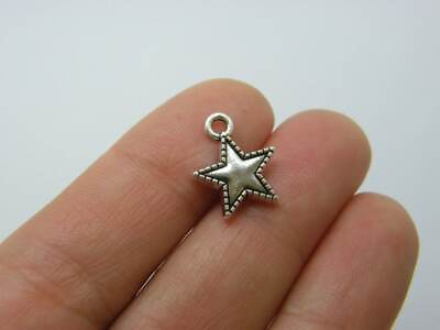 #ad 8 Star charms antique silver tone S131 $4.25