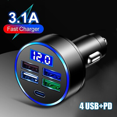 4 USB 12V LED Car Boat Marine Voltmeter Voltage Meter Waterproof Battery Gauge $8.99