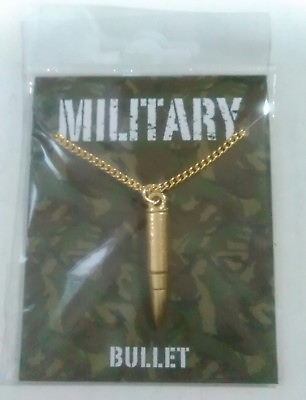 #ad Military Gold Rifle Bullet On A Gold Chain GBP 8.99