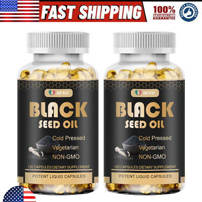 #ad 1000mg Black Seed Oil Capsules 2×120Count Softgels Premium Cold Pressed Non GMO $21.79