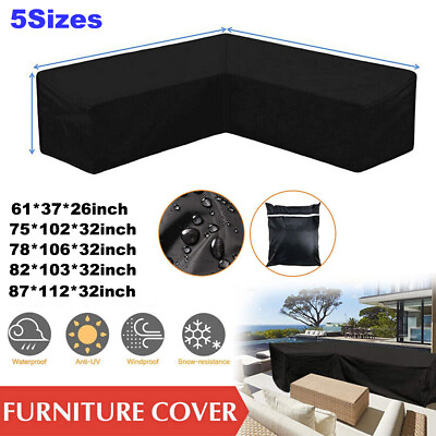 #ad L Shape Garden Sofa Couch Covers Anti UV Outdoor Furniture Protect Waterproof US $39.79