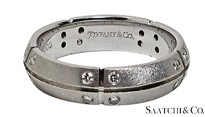 #ad Tiffany amp; Co. Streamerica Diamond Ring 18K White Gold Size 7 6.1 Grams $1427.39