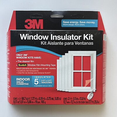 #ad 3M Window Indoor Insulator Kit Covers Five Windows 3 ft x 5 ft 1 Pack $15.97