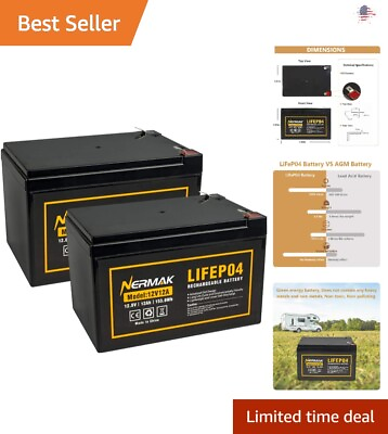 #ad 2 Reliable LiFePO4 Battery Superior Performance Long Life Solar UPS $140.79