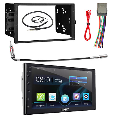 #ad Pyle PLINTBL7 2 Din USB Car Receiver Package With Install Kit For GM Vehicles $123.49
