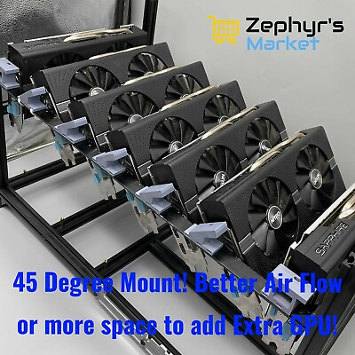 #ad 45 Degree Extra GPU Addon Mount For Mining Rigs Universal Design Made In USA $5.99