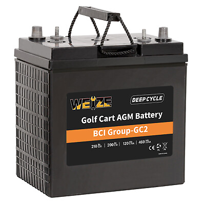 #ad Weize Golf Cart Battery 6V 210ah BCI Group GC2 Deep Cycle AGM Scrubber Battery $239.99