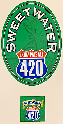#ad Sweetwater Brewing Company 420 Tap Handle Sticker Set Craft Beer Brewery Type C $3.99
