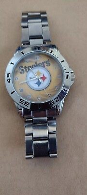 #ad PITTSBURGH STEELERS NFL STAINLESS STEEL MENS WATCH NEW $16.00