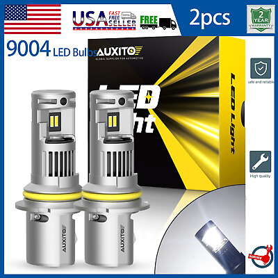 #ad AUXITO 9004 HB1 LED Headlight Bulbs Kit High Low Beam Replace Halogen 30W 6000K $47.99