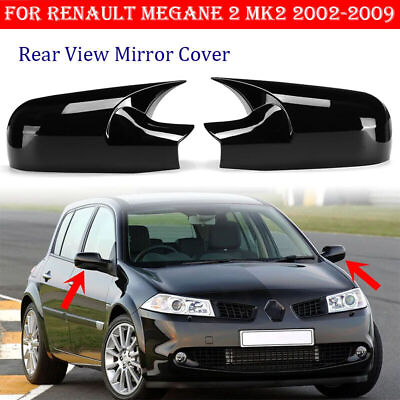 #ad For 2002 2009 Renault Megane 2 MK2 Black Rear View Door Side Mirror Cover Trims $65.44