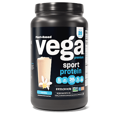#ad Vega Sport Premium Plant Protein Powder Vanilla 30g Protein 1.8lb 29.2oz Health $73.49