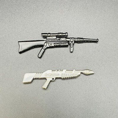 #ad Lot of 2 GI Joe Weapon Accessories Black Sniper amp; Silver Rocket Launcher Rifle $18.97