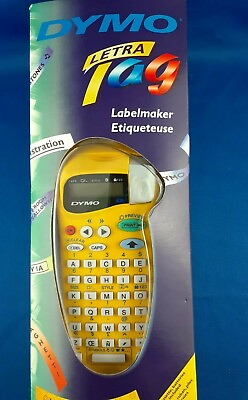 #ad Dymo LETRATAG Labelmaker NEW Portable Bilingual Eng Fr Indoor amp; outdoor YELLOW C $37.00