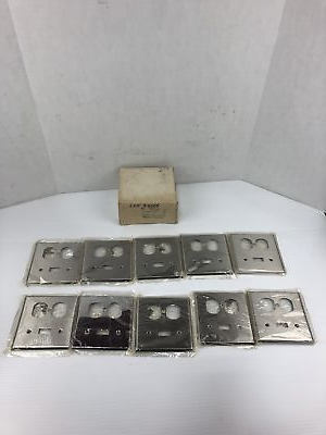 #ad Leviton 84005 1 Toggle 1 Duplex Satin Stainless Wall Plate 97532 Lot of 10 $50.00